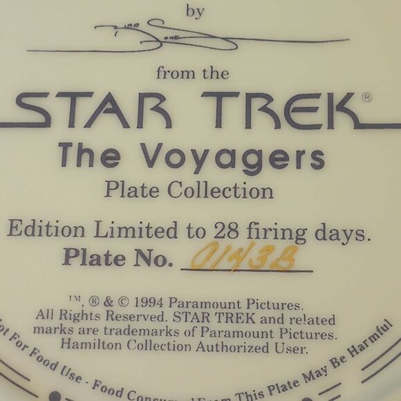 Star Treck Voyagers Collection Plates #3015P And 01438 - Picture 8 of 9